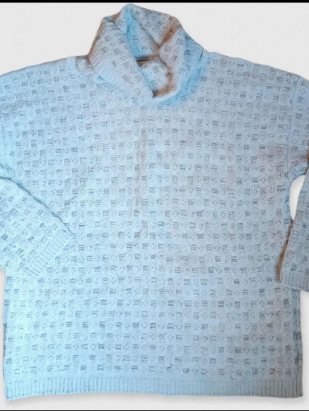 Fisherman Out of Ireland Sweater 100% Pure Merino Wool Dusty Blue Sz M